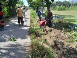 Babinsa Lembar dan Warga Dusun Kebon Bongor Bersatu dalam Gotong Royong Pembangunan Jalan