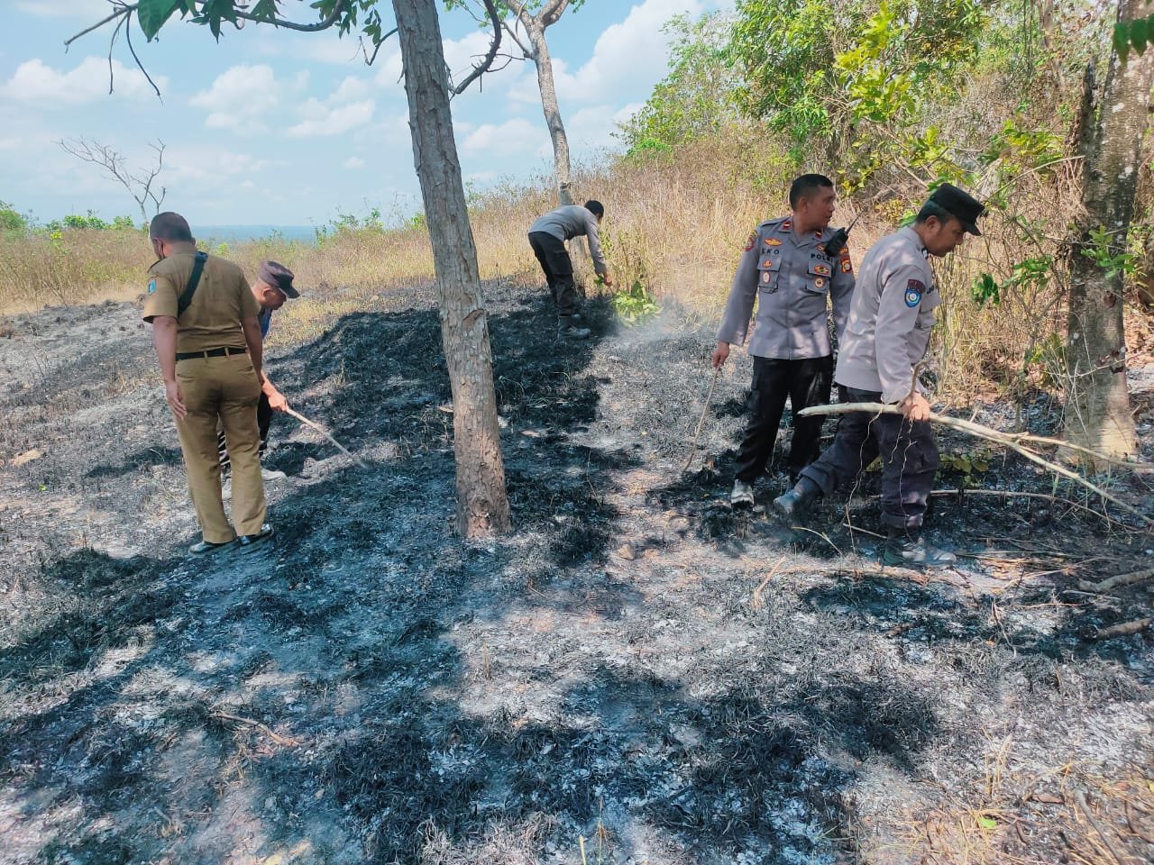 Kebakaran Lahan Perbukitan di Kuripan Diduga Akibat Puntung Rokok