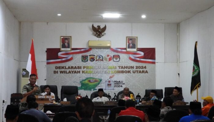 Dandim 1606/Mataram Hadiri Deklarasi Pemilu Damai di Kabupaten Lombok Utara