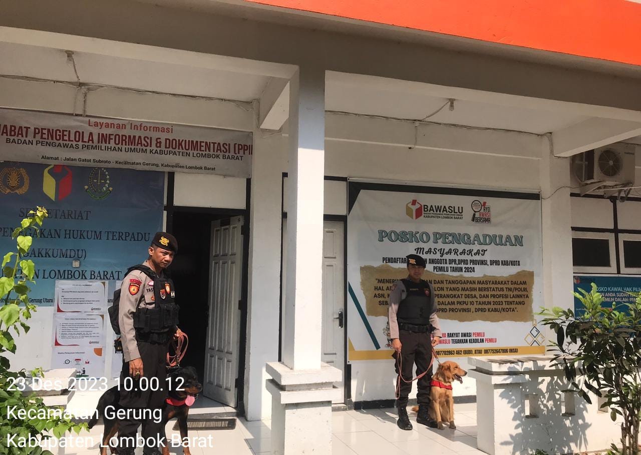 Patroli Preventif Polres Lombok Barat untuk Menjaga Keamanan Kantor Bawaslu