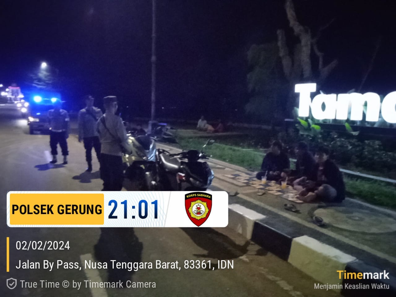 Polsek Gerung Lakukan Patroli Terjadwal Antisipasi Gangguan Kamtibmas di Jalan Bypass Lombok Barat, NTB