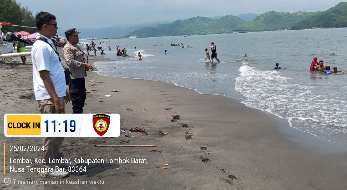 Polsek Lembar Patroli Obyek Wisata Pantai Cemara