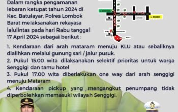 Polres Lombok Barat Terapkan Rekayasa Lalin untuk Lebaran Topat, Pengguna Jalan Diminta Hindari Jalur Senggigi