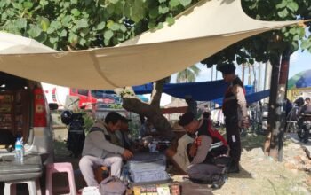 Polres Lombok Barat Giatkan Patroli Preventif, Sosialisasikan Layanan KEMOS di Pasar Segenter