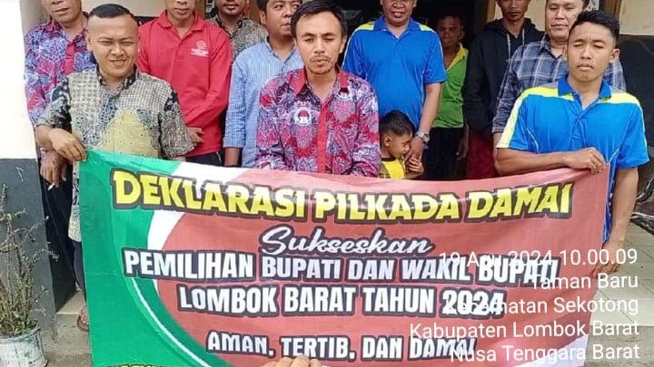 Gelar Deklarasi Pilkada Damai di Desa Taman Baru, Sekotong