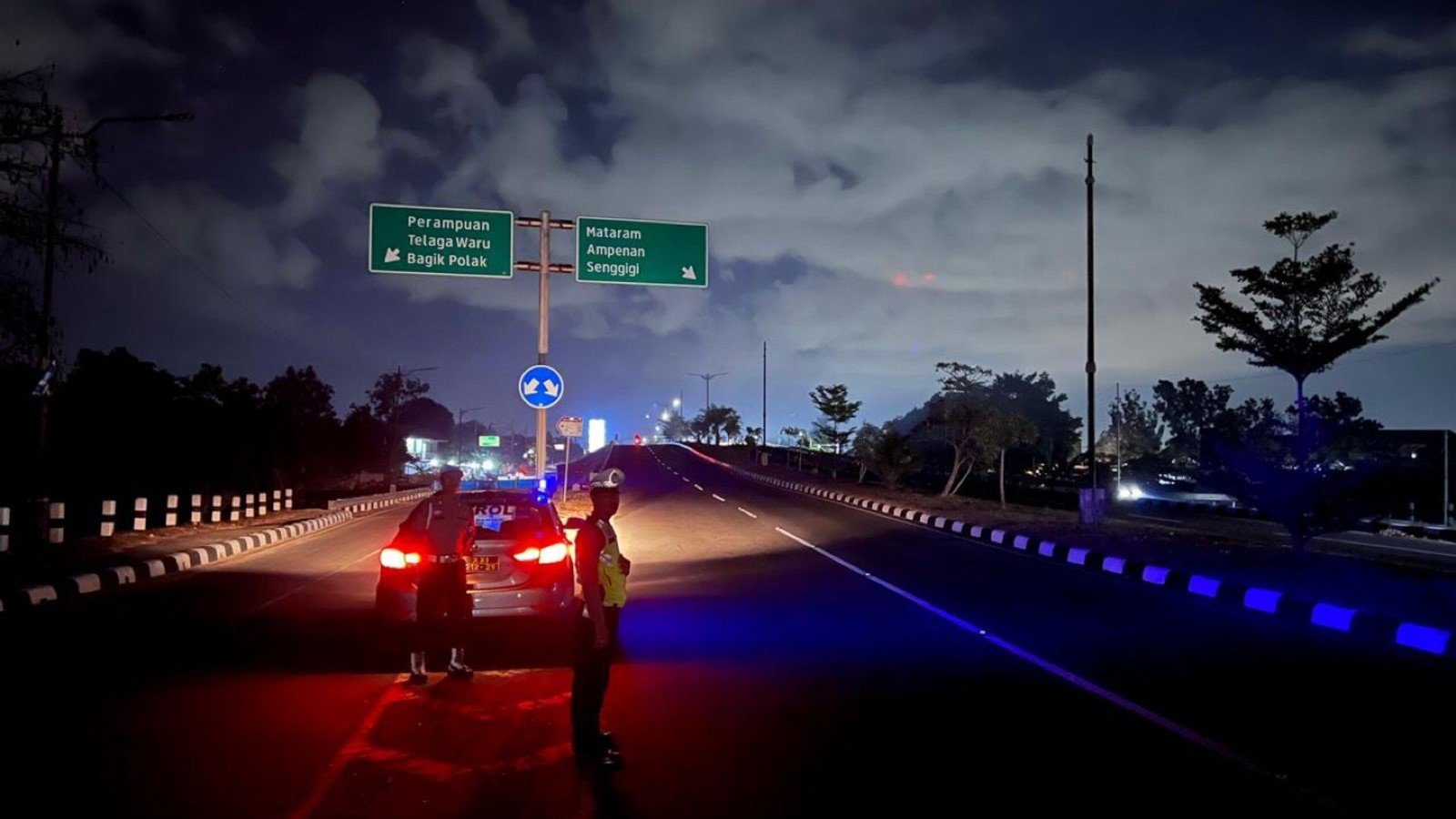 Polsek Kediri Jaga Bypass BIL Aman Hingga Subuh