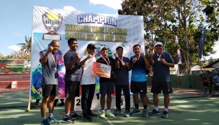 Kasrem 162/WB Resmi Menutup Turnamen Tenis Lapangan Danrem Cup 162/WB 2024