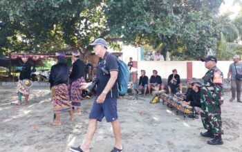 Sambutan Meriah di Pantai Senggigi: Kolaborasi Babinsa dan Instansi Terkait Amankan Kedatangan Kapal Pesiar Portugal