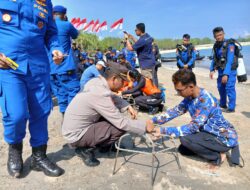 Penanaman Terumbu Karang di Pantai Elak-elak Warnai HUT ke-74 Polairud