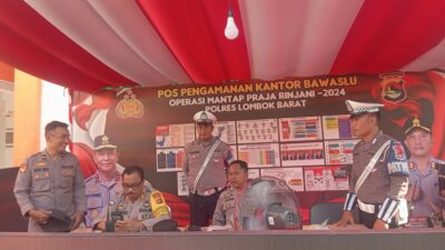 Polres Lombok Barat Perketat Keamanan Pemilu 2024 dengan Patroli Siang di KPU dan Bawaslu