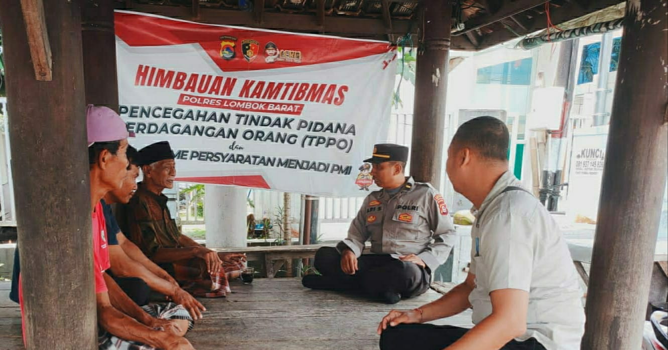 Polsek Gerung Edukasi Masyarakat Soal Perdagangan Orang