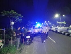 Patroli Polsek Gerung di Bypass Lombok Barat, Jaga Keamanan Malam Hari