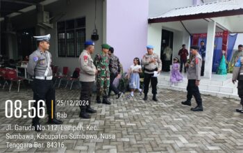 Polres Sumbawa Kerahkan Personel Amankan Ibadah Hari Raya Natal 2024