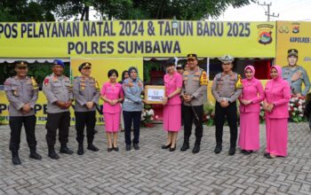 Kapolres Sumbawa, Bersama Bhayangkari Kunjungi Pos Pam Operasi Lilin Rinjani 2024