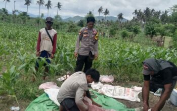 Bhabinkamtibmas Desa Lune Dukung Program Ketahanan Pangan Nasional