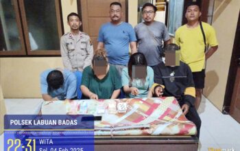 Asyik Bermain Judi Kartu Remi, 4 Terdua Pelaku Diamanakan Polisi Di Labuhan Badas