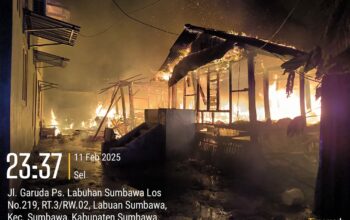 Kebakaran Rumah di Labuhan Badas, Enam Rumah Hangus Terbakar