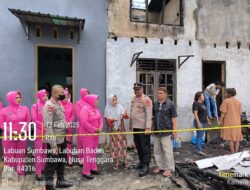 Polsek Labuhan Badas Bersama Bhayangkari Laksanakan Bakti Sosial Untuk Korban Kebakaran