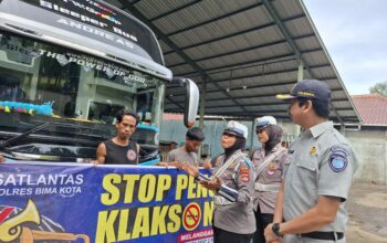 Polres Bima Kota Larang Bus Gunakan Klakson Telolet dalam Operasi Keselamatan Rinjani 2025