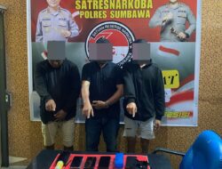 Tengah Pesta Sabu, Satresnarkoba Amankan 3 Orang Pria Di Kalimango Alas