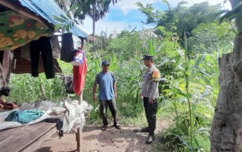 Bhabinkamtibmas Desa Daha Pantau Pengolahan Lahan Pertanian, Dukung Ketahanan Pangan Nasional