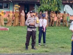 Personel Polsek Jajaran Polres Sumbawa Jadi Pembina Upacara di Sekolah, Berikan Himbauan Kamtibmas