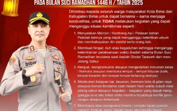 Sambut Bulan Suci Ramadhan, Ini Imbauan Kamtibmas Kapolres Bima Kota