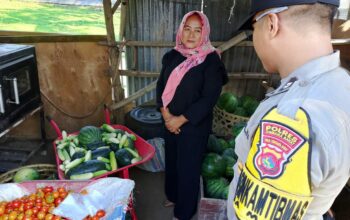 Bhabinkamtibmas Desa Maluk Lakukan Sambang ke Petani, Monitoring Pekarangan Pangan Bergizi