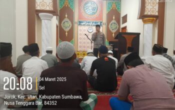 Polsek Utan Laksanakan Pengamanan Ibadah Shalat Tarawih & Berikan Himbauan Kamtibmas