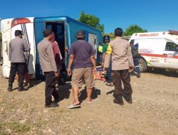 Polres Sumbawa Lakukan Olah TKP Kecelakaan Bus Andika Yang Angkut Pegawai Tambang Di Lunyuk