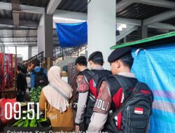 Cipta Kondisi Selama Bulan Ramadhan, Samapta Polres Sumbawa Patroli Ke Pasar Seketeng