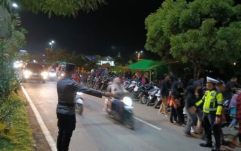 Pos Pam Amahami Laksanakan Pengaturan Arus Lalu Lintas Pasar Malam Ramadhan