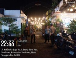 Patroli Malam, Polsek Sumbawa Berikan Himbauan Penolakan Aksi Premanisme