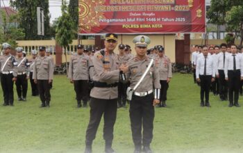 Kapolres Bima Kota Pimpin Apel Gelar Pasukan Pengamanan Malam Takbir Idulfitri 1446 H