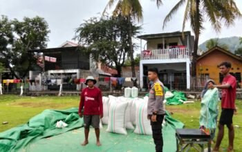 Bhabinkamtibmas Desa Sawe Pantau Proses Penjemuran Jagung sebagai Dukungan Ketahanan Pangan Nasional