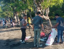 Personel Polres Bima Kota Ikuti Apel Siaga dan Gotong Royong Bersih Pantai di Taman Ni’u