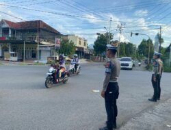 Sat Lantas Polres Bima Kota Laksanakan Kegiatan Rawan Pagi/Strong Point, Berikan Himbauan kepada Pengguna Jalan