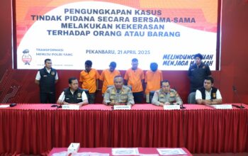Polda Riau Tangkap Empat Debt Collector Yang Terlibat Pengrusakan dan Intimidasi
