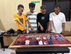 Berangus Narkoba, Sat Resnarkoba Polres Bima Ringkus Empat Pria Jaringan Narkoba di Desa Samili BB (bruto) 4,26 Gram Ikut di Sita, Pemasok Narkoba di Buru