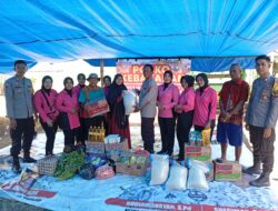 Kapolsek Bersama Bhayangkari Berikan Bantuan Sosial Kepada Korban Kebakaran di Alas