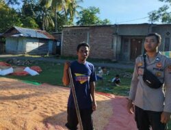 Mendukung Program Ketahanan Pangan Mulai Dari Pedesaan, Bhabinkamtibmas Polsek Monta Sambangi dan Bantu Jemur Jagung Warga Binaan