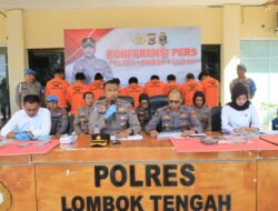 Polres Loteng Ungkap 11 Kasus Dan Amankan Sembilan Tersangka Selama Bulan April.