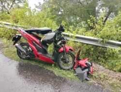Gara-Gara Rem Blong, Laka Tunggal Akibatkan Pemotor Terpental ke Jurang Mantar