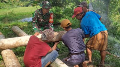 Sinergi Babinsa dan Petani, Irigasi Sepanjang 88 Meter Dibangun