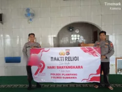 Polsek Plampang Gelar Bakti Sosial di Masjid Al-Jihad dalam Rangka HUT Bhayangkara ke-79