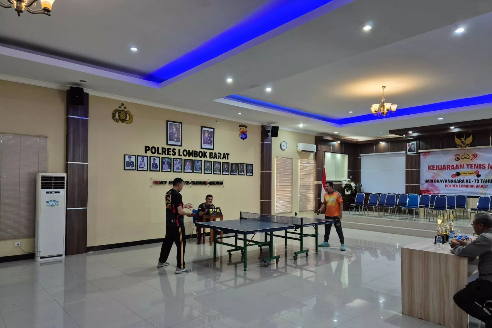 Semarak Final Tenis Meja Polres Lombok Barat HUT Bhayangkara ke-79