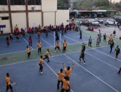Semarak Hari Bhayangkara Ke-79, Polres Bima Kota Gelar Turnamen Voli Antar Satker