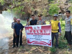 Peringati HUT Ke-79 Bhayangkara, Polsubsektor Palibelo Gelar Gotong Royong Bersihkan TPU Bersama Warga
