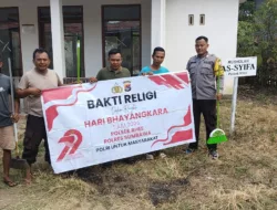 Polsek Rhee dan Warga Bersatu dalam Bakti Religi Sambut Hari Bhayangkara ke-79
