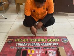 Sat Resnarkoba Polres Sumbawa Barat Tangkap Pengedar Sabu di Brang Rea, 5,22 Gram Barang Bukti Diamankan